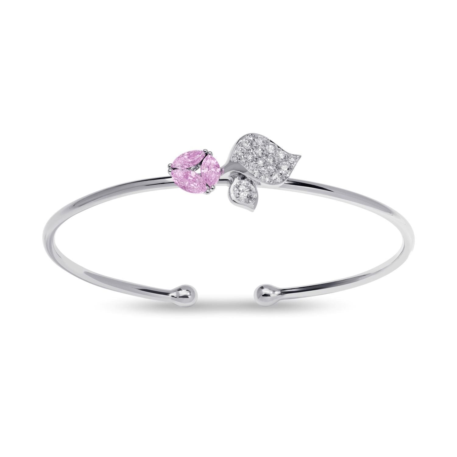 flexible Bangle with pink sapphire