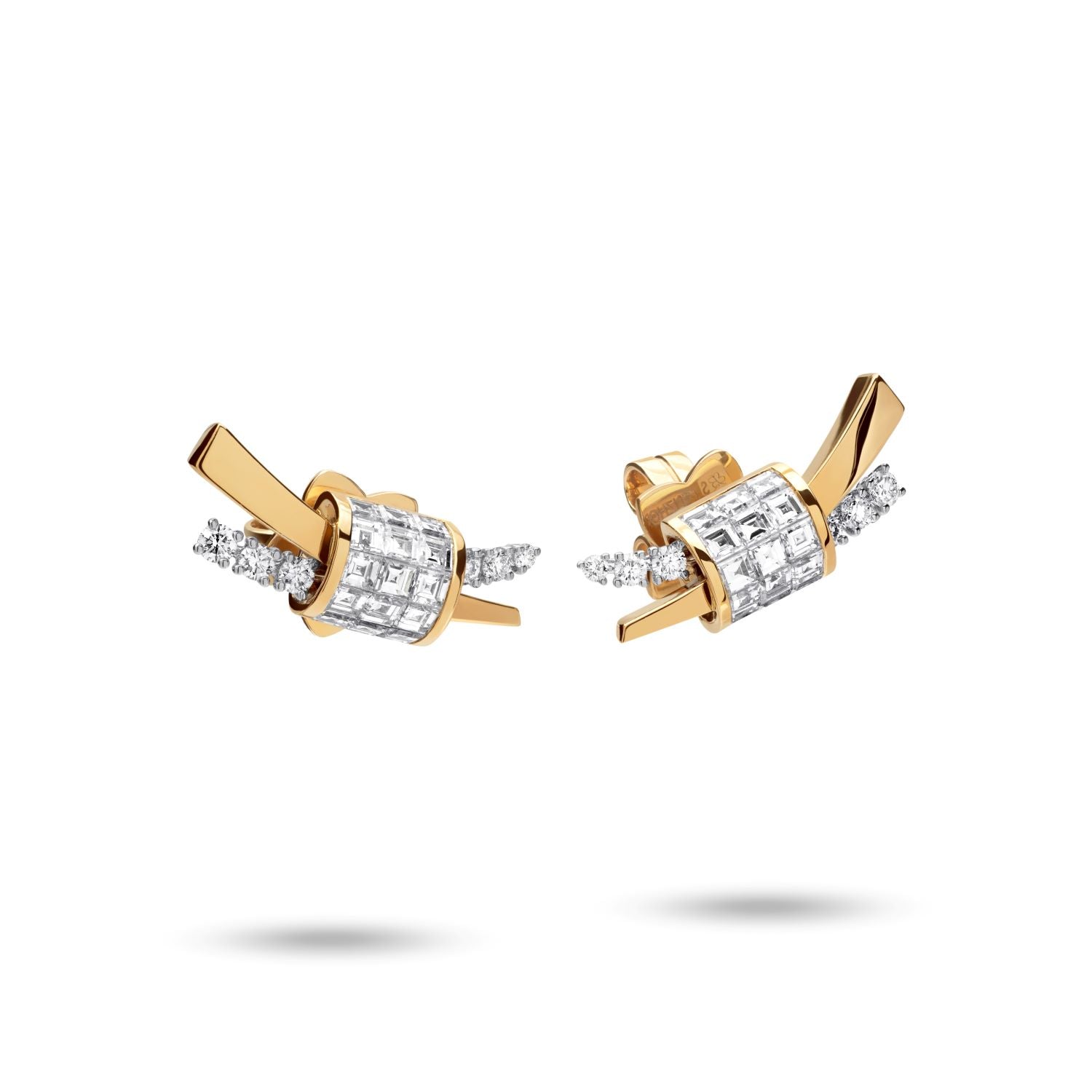 Bicolor Diamant-Ohrringe