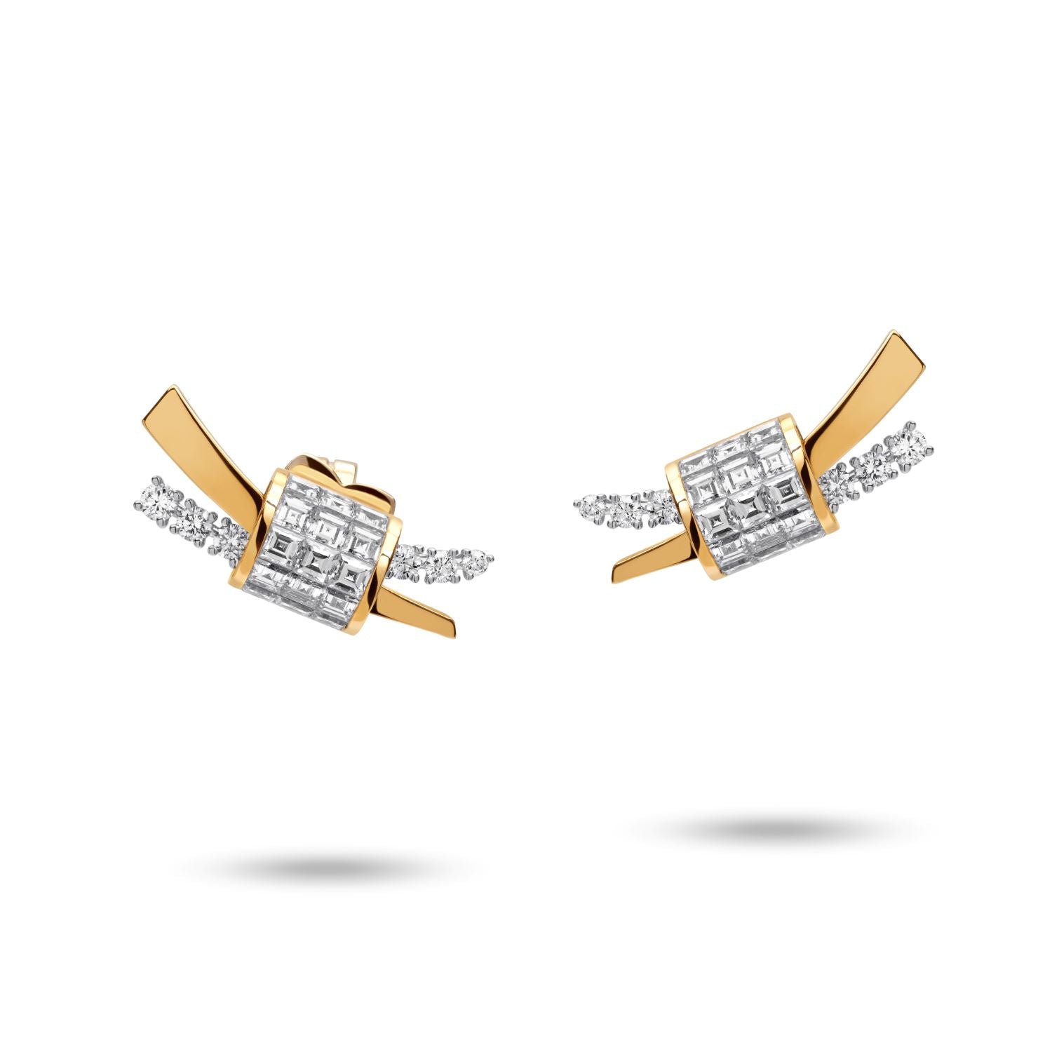 Bicolor Diamant-Ohrringe