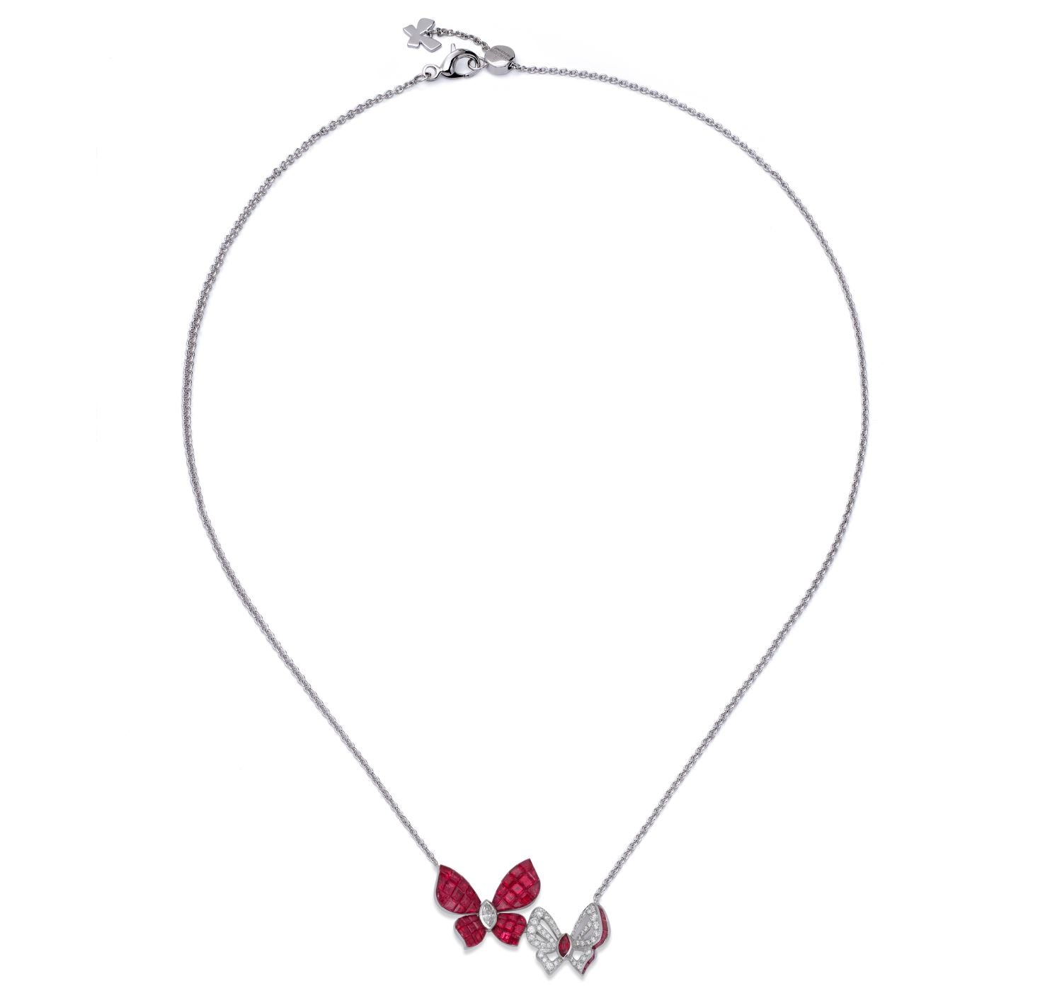 Necklace with Butterflies and Rubies