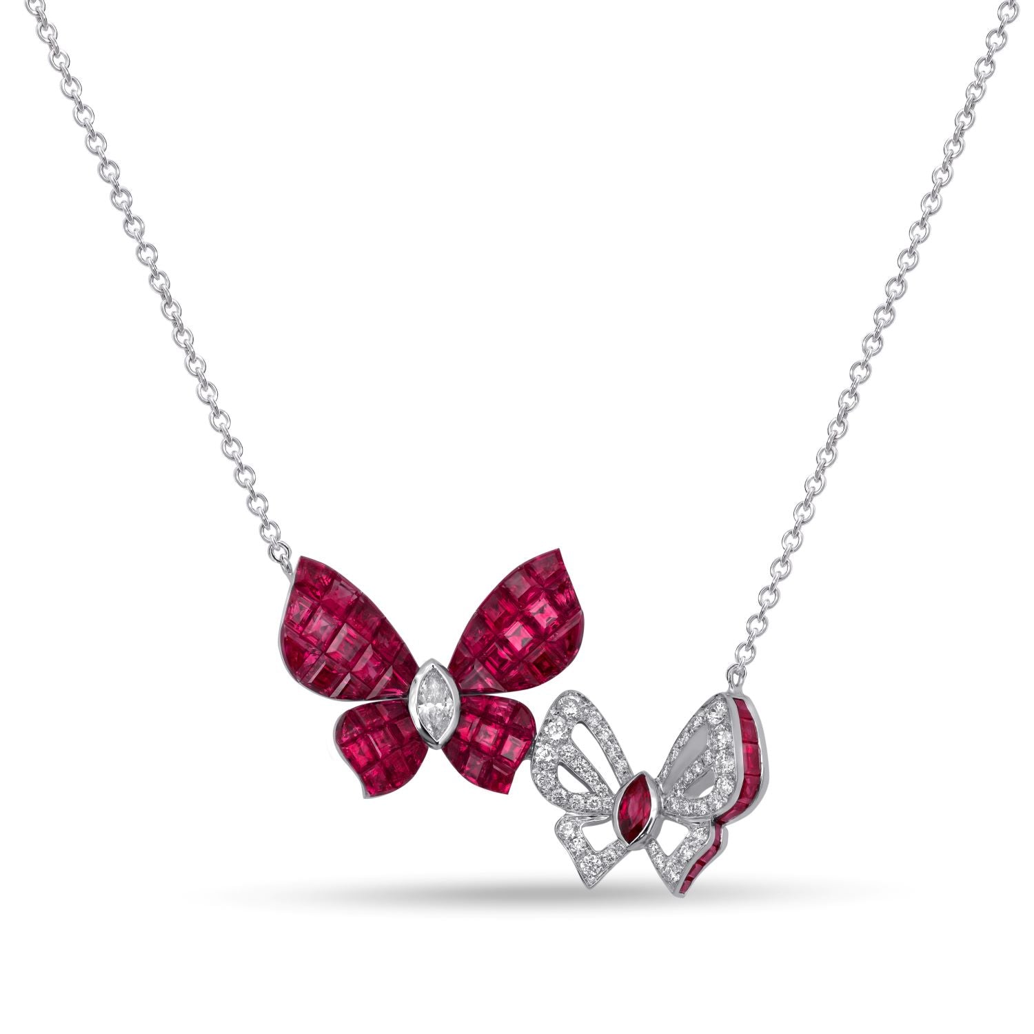 Necklace with Butterflies and Rubies