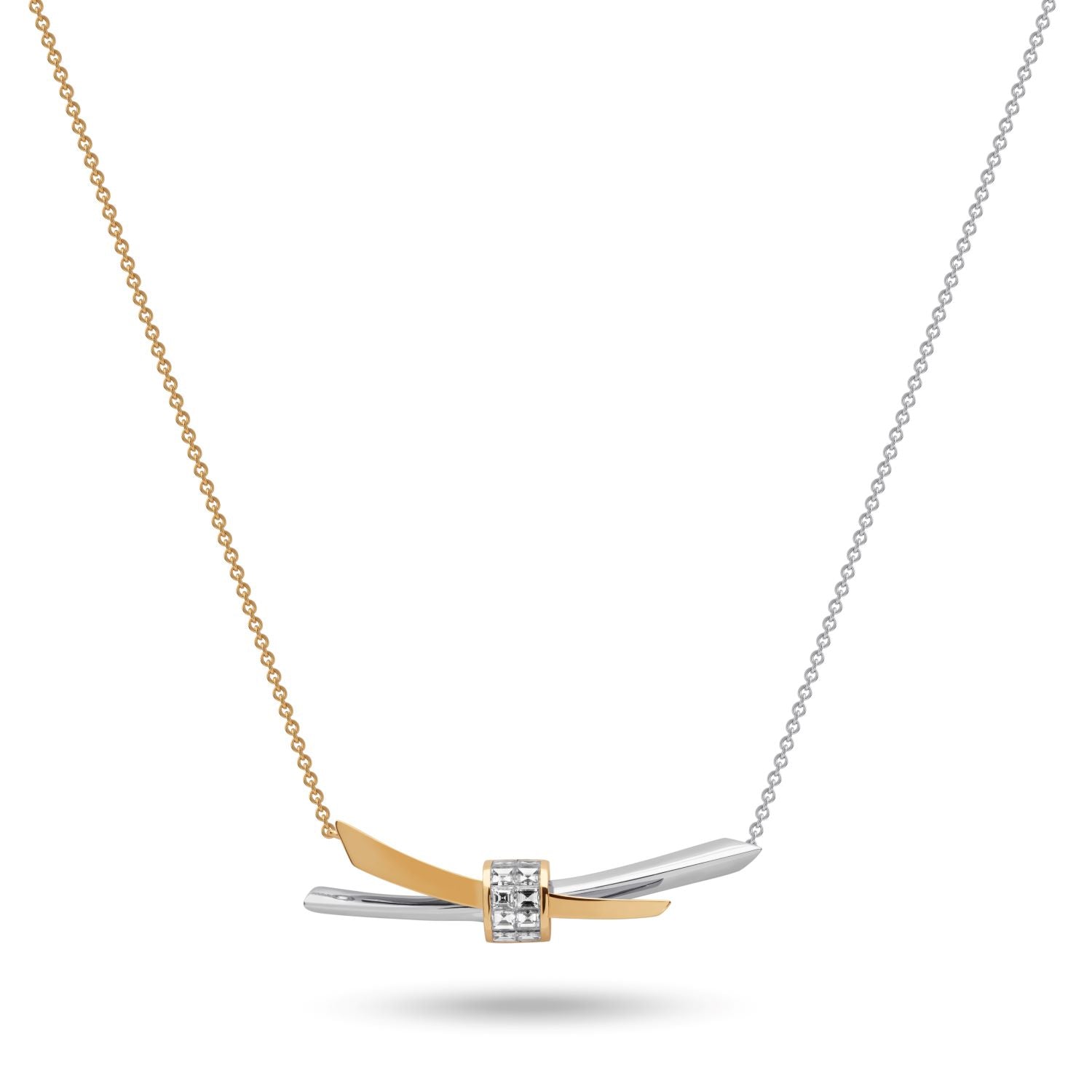 Bicolor Diamant-Halskette