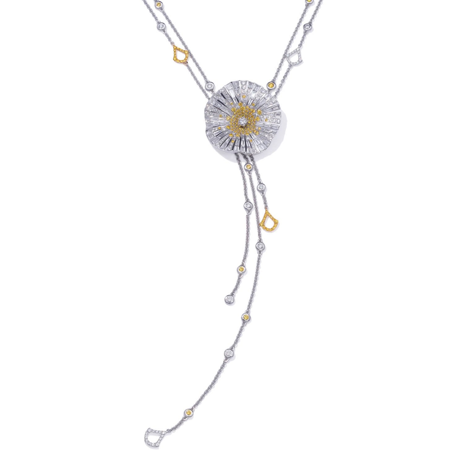 Large Necklace with yellow Diamonds