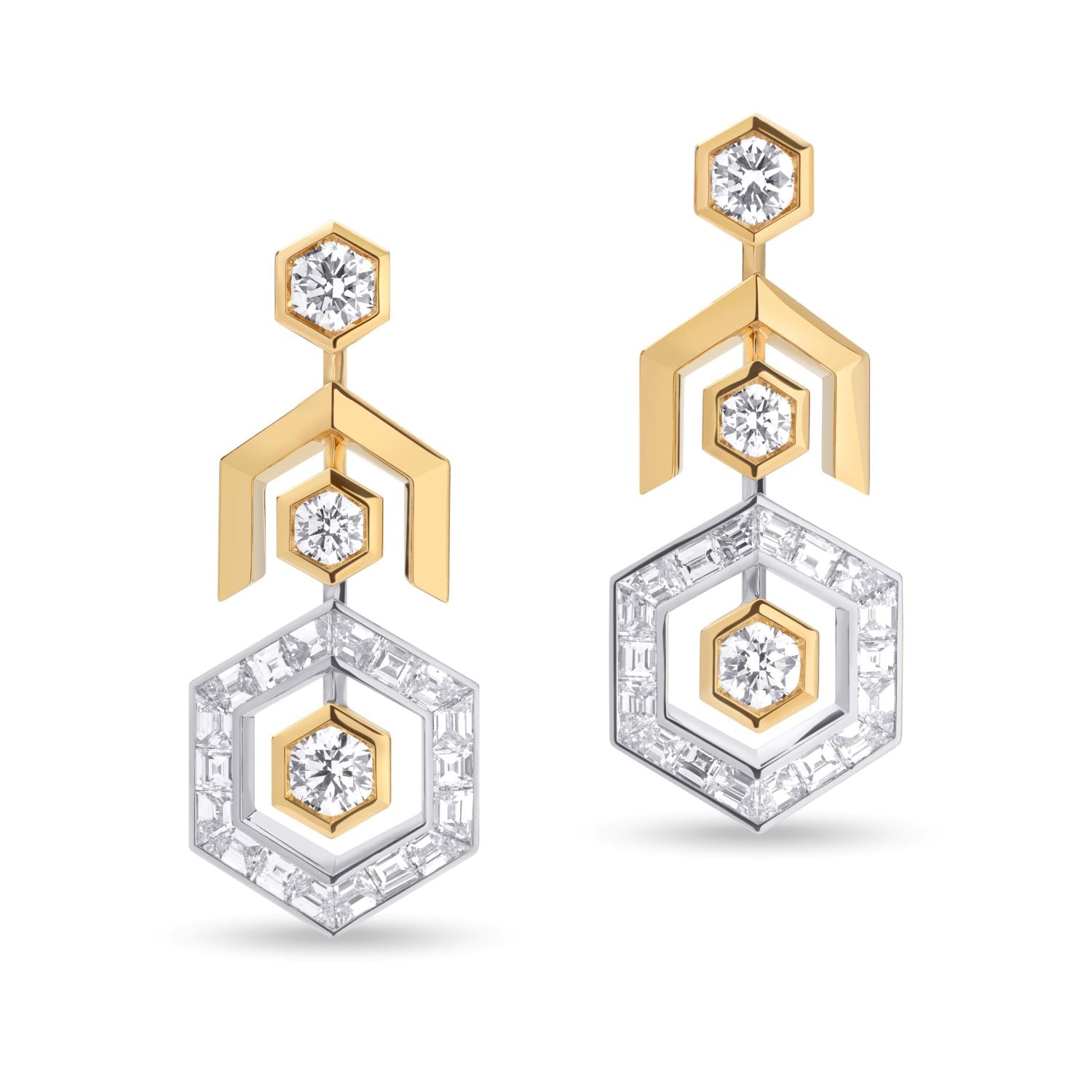 Bicolour Diamant Halo Ohrringe