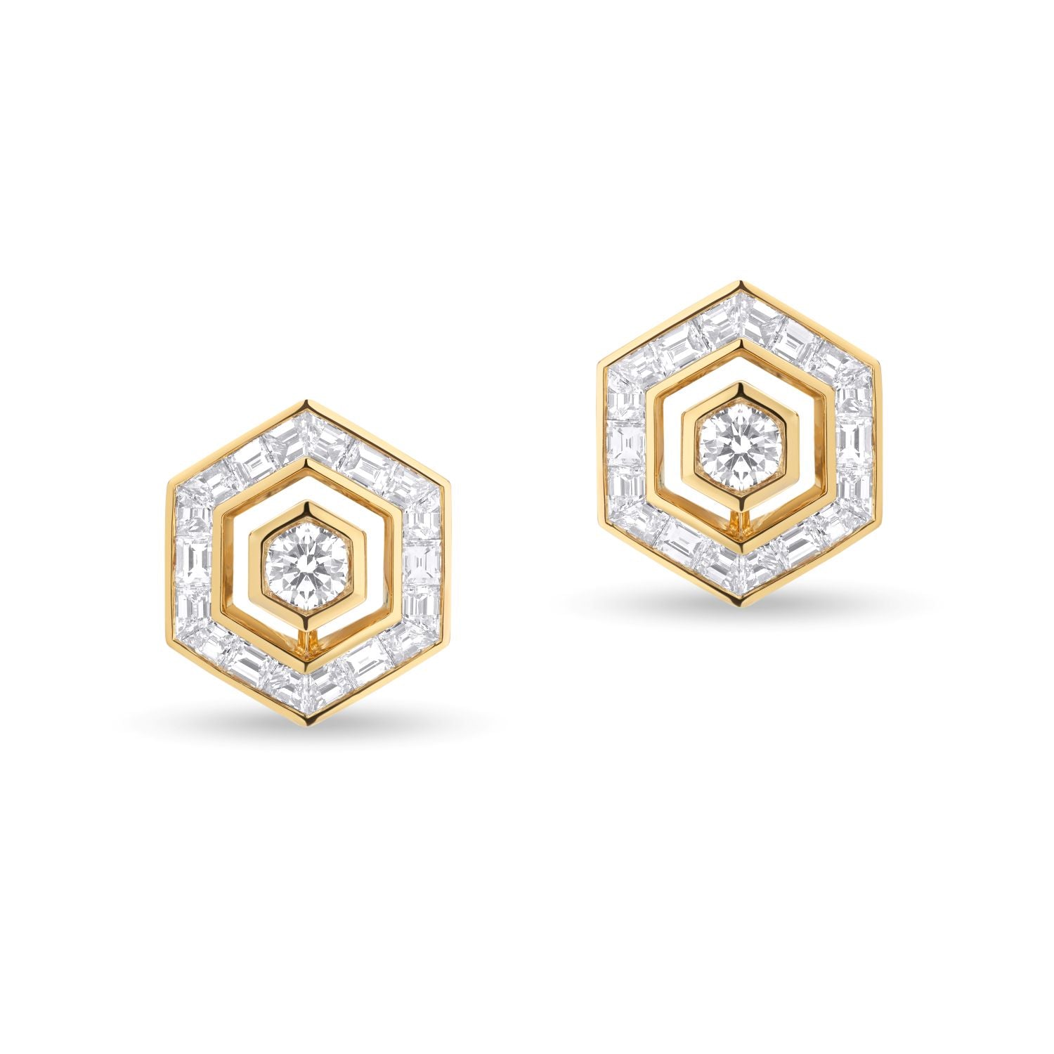 Baguette Diamant Halo Ohrringe