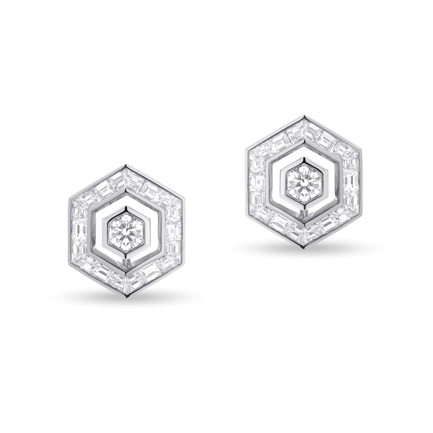 Baguette Diamant Halo Ohrringe