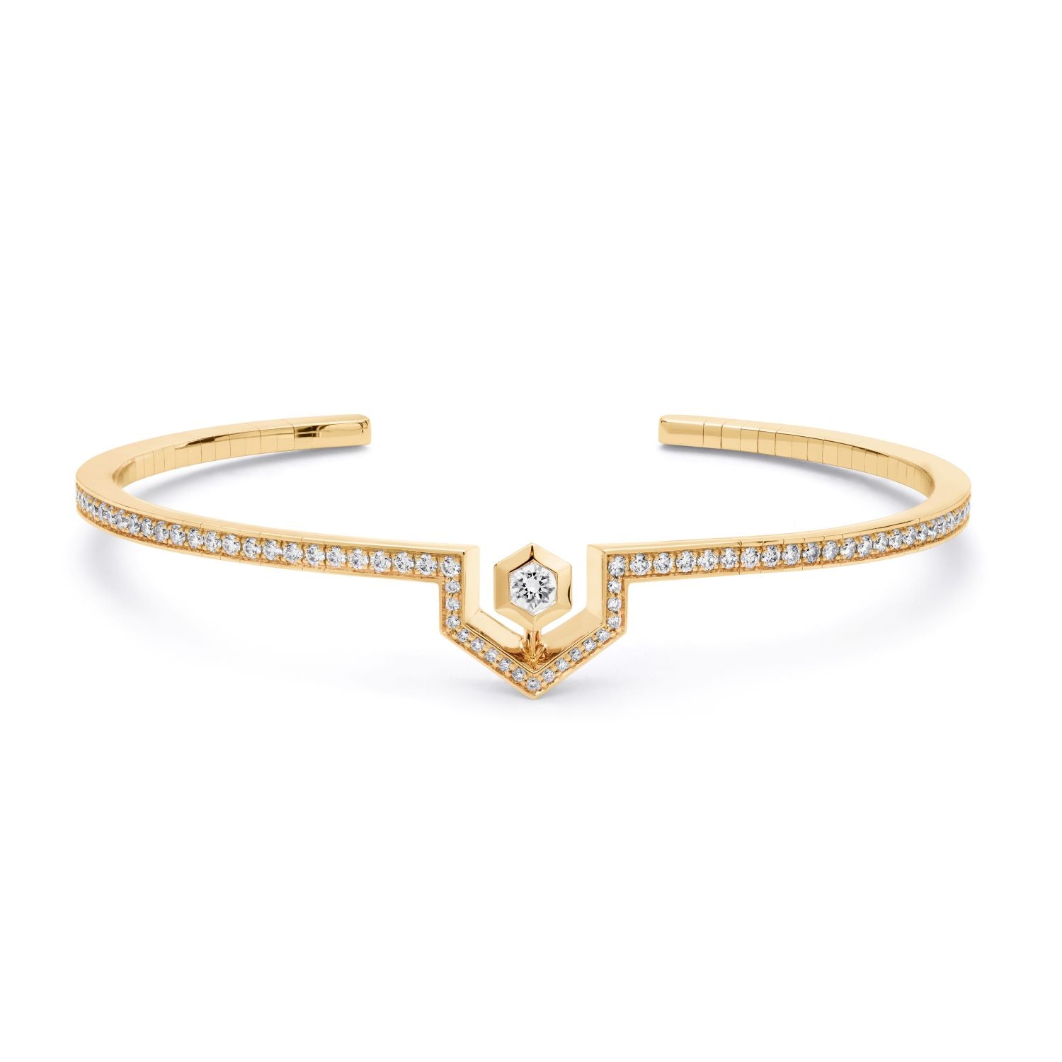 Flexibler Diamantpavé Stern-Armreif
