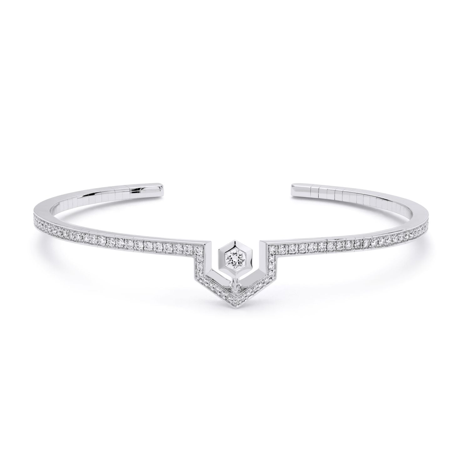 Flexibler Diamantpavé Stern-Armreif