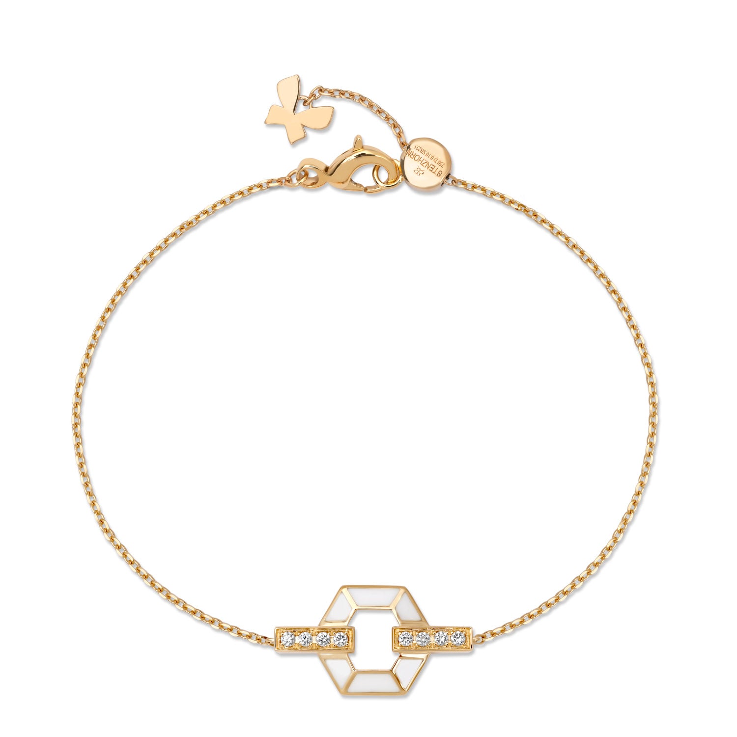 HONEY HONEY Honeycomb Bracelet with Enamel and Diamonds