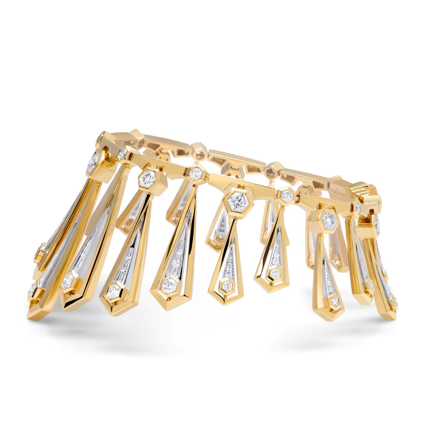 Bicolour Armband mit Baguette-Diamanten