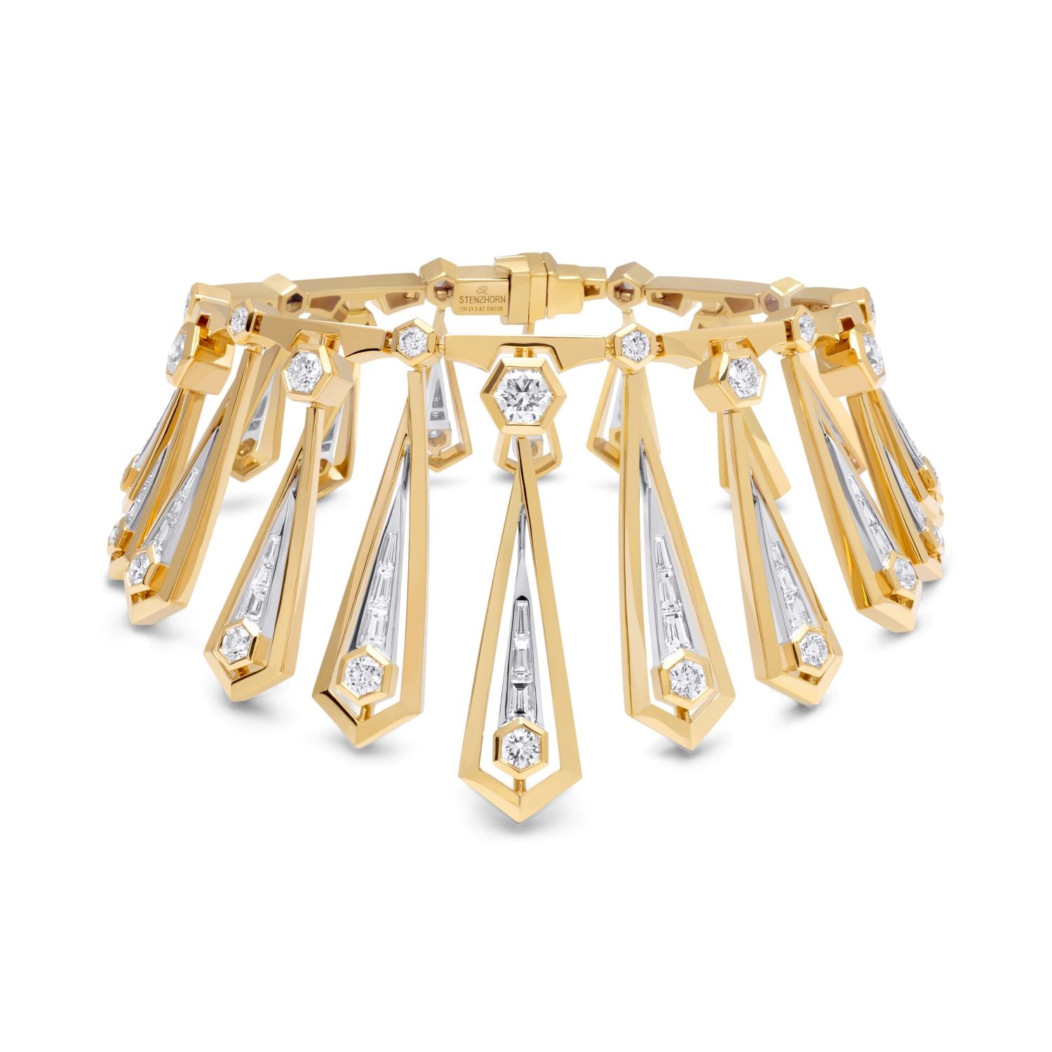 Bicolour Armband mit Baguette-Diamanten