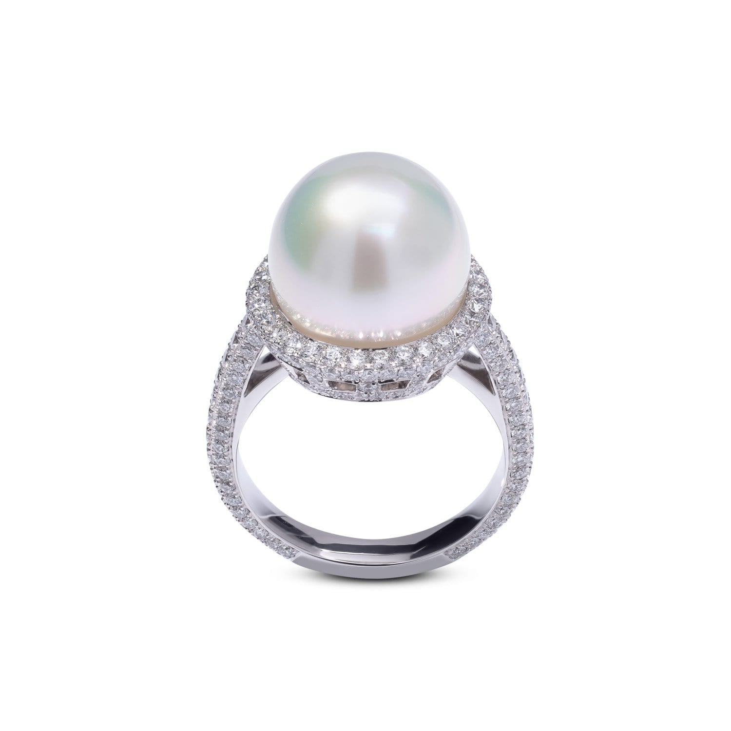 VINTAGE: Klassischer Ring, Diamant-Perle