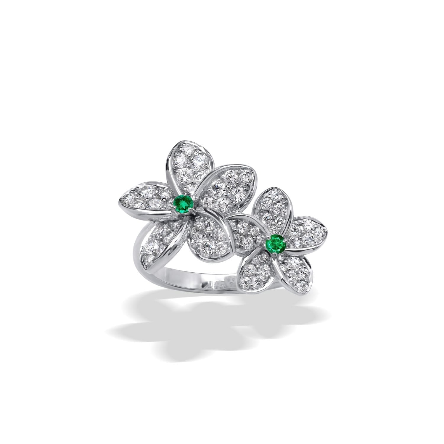 PLUMERIA Diamant- und Smaragd Ring