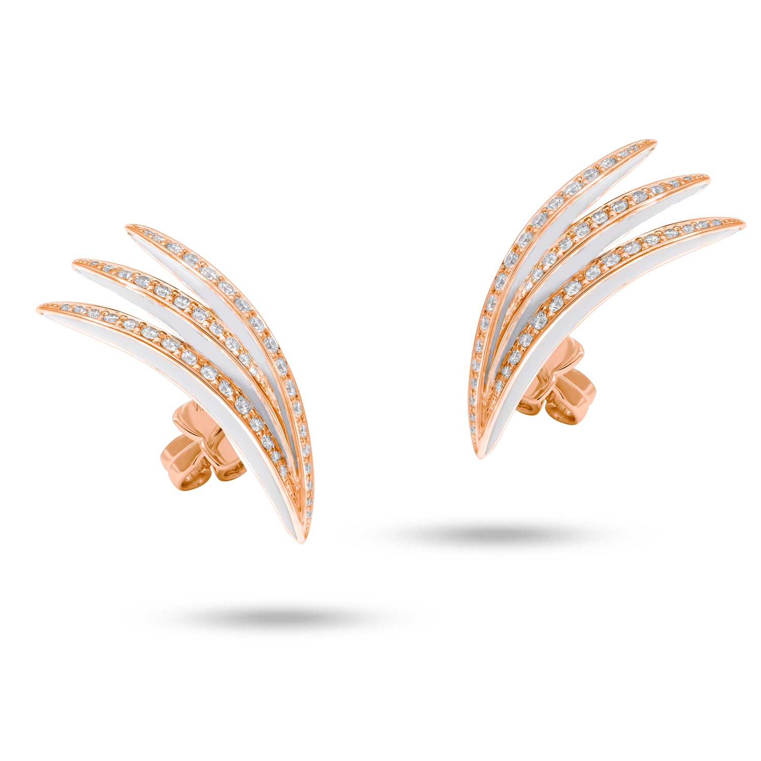 VIVA-Ohrringe mit Diamanten und weißer Emaille