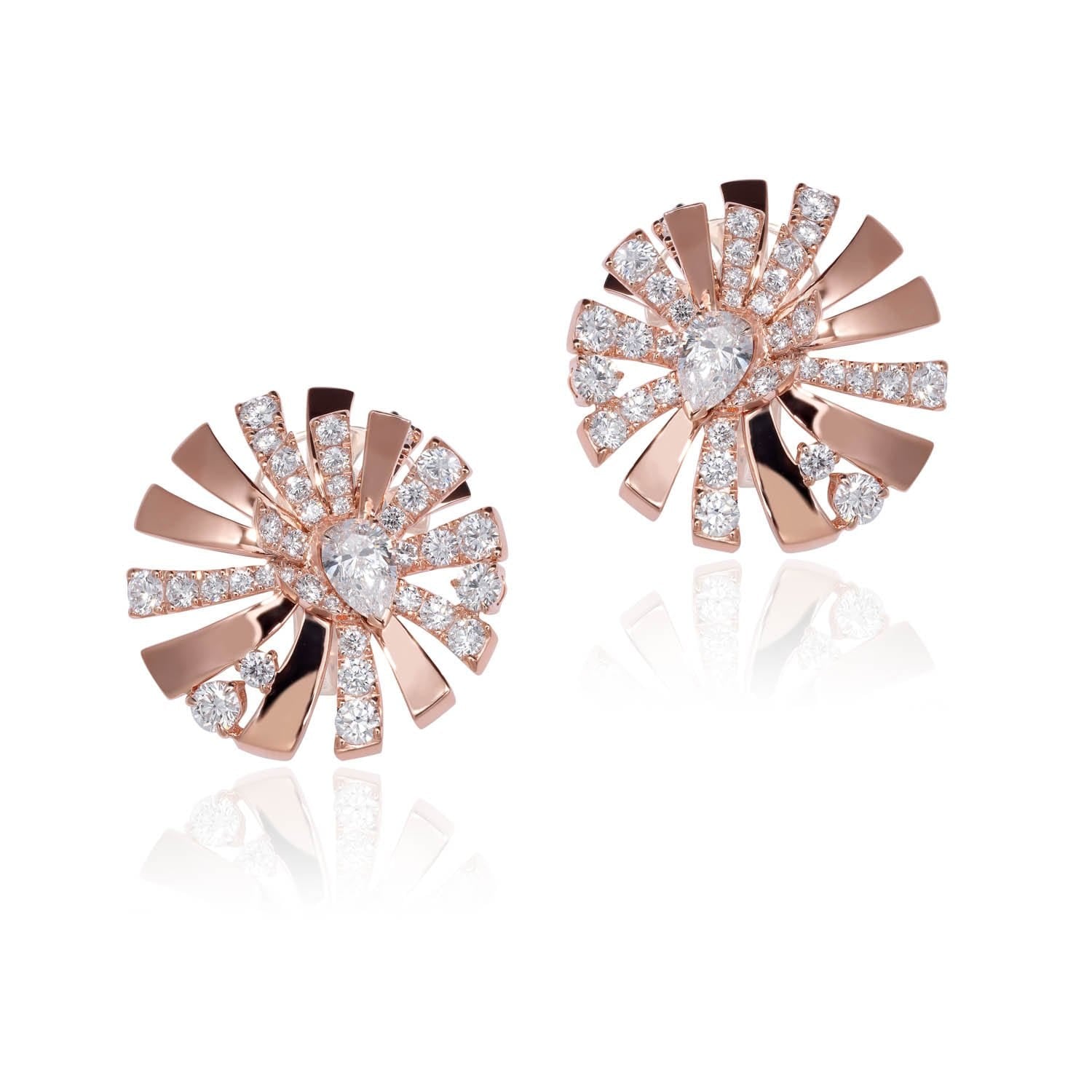PERSUASION Diamond Rose Gold Volume Earrings