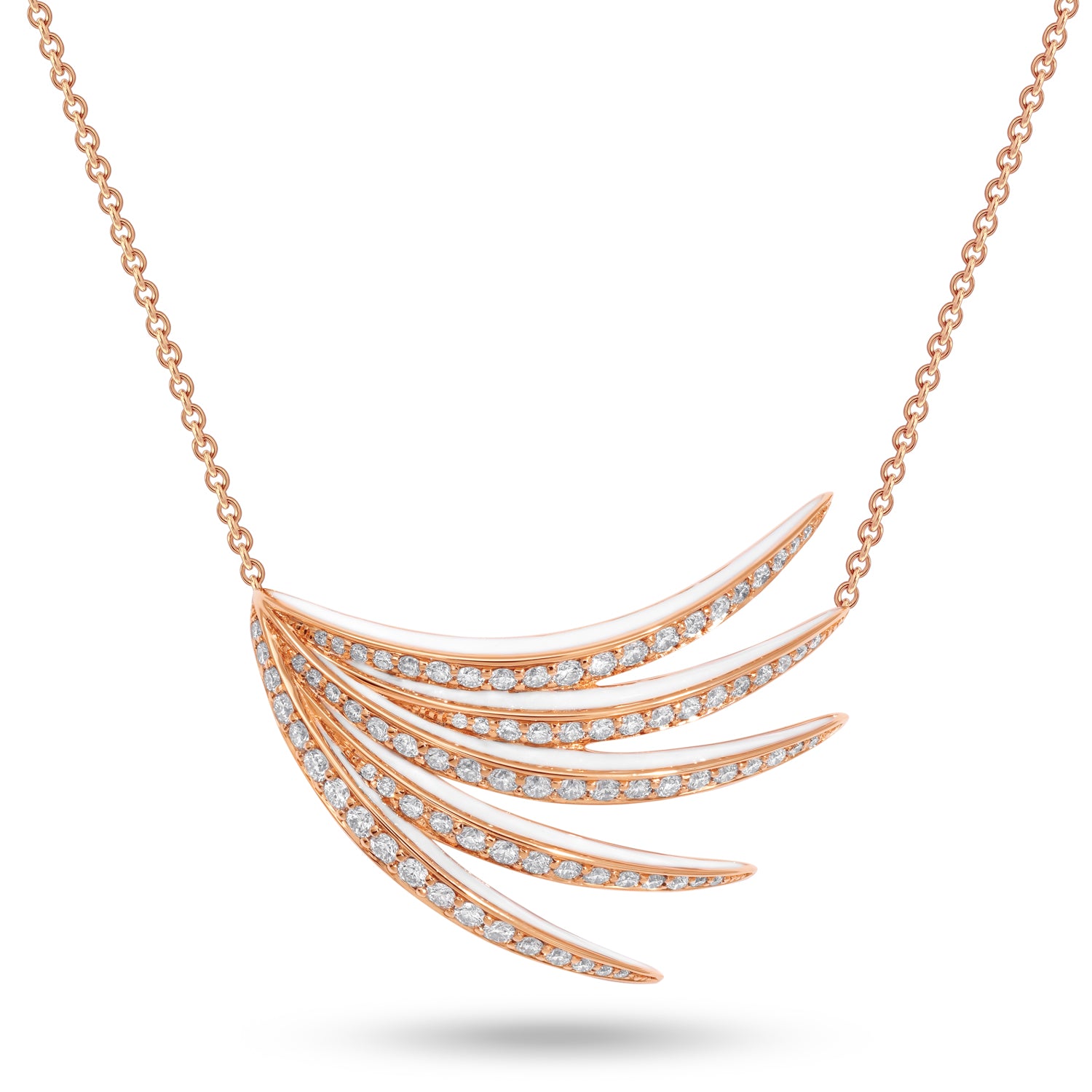VIVA Necklace with Diamonds and White Enamel