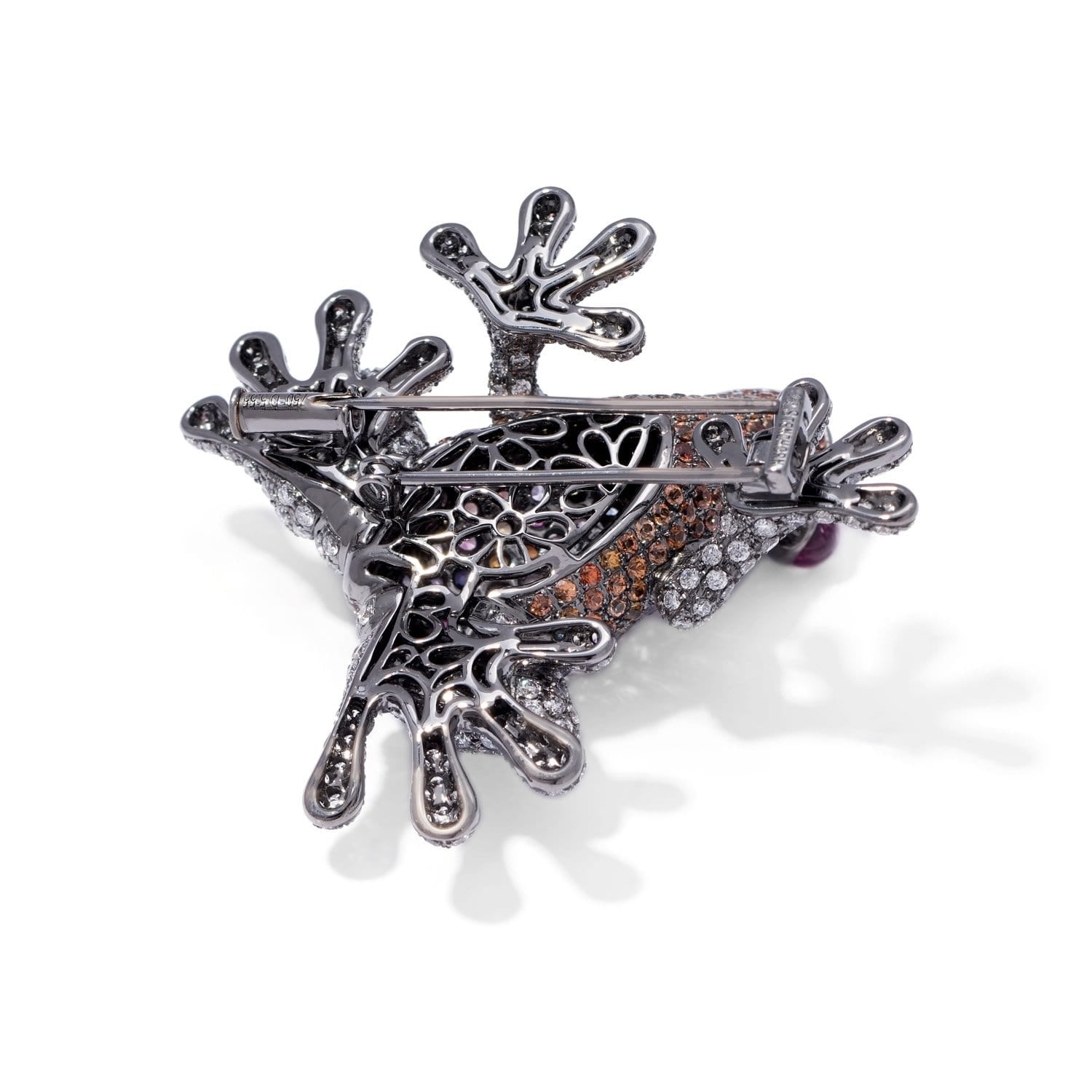 VINTAGE: Wild Life Frosch, Brosche mit gemischten Saphiren