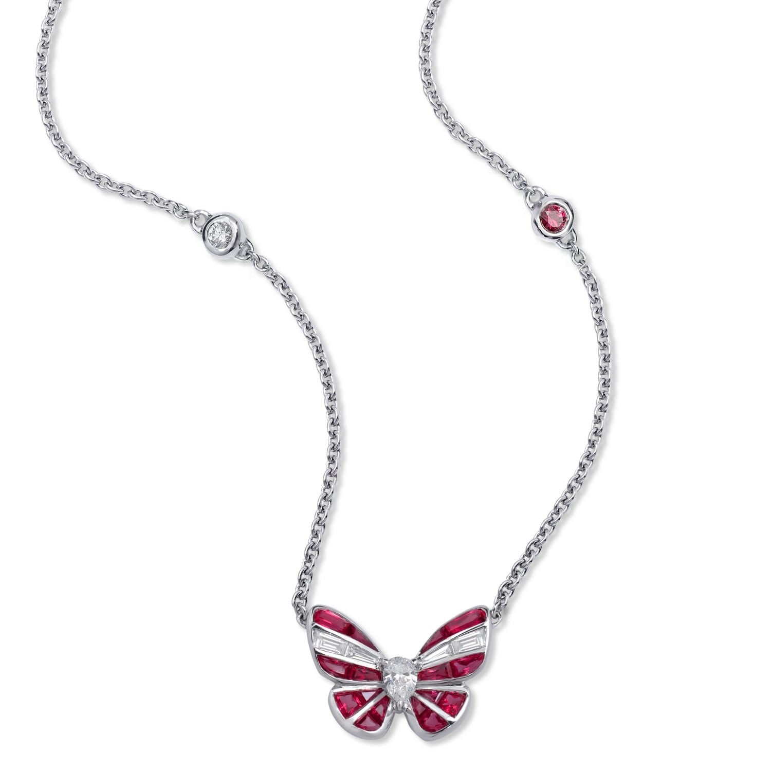 BUTTERFLY LOVERS Ruby Small Necklace