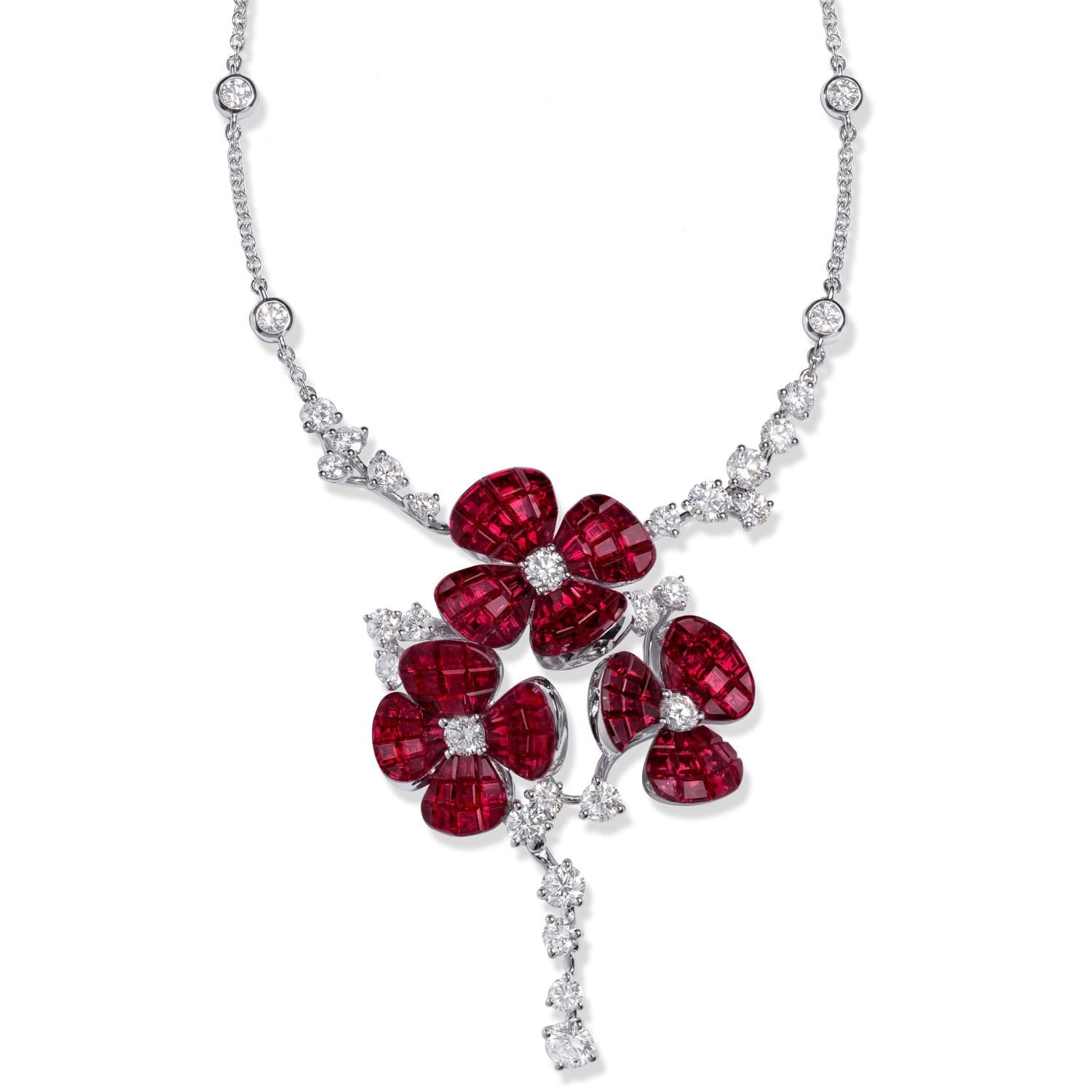FLORAL Hortensia Ruby Necklace