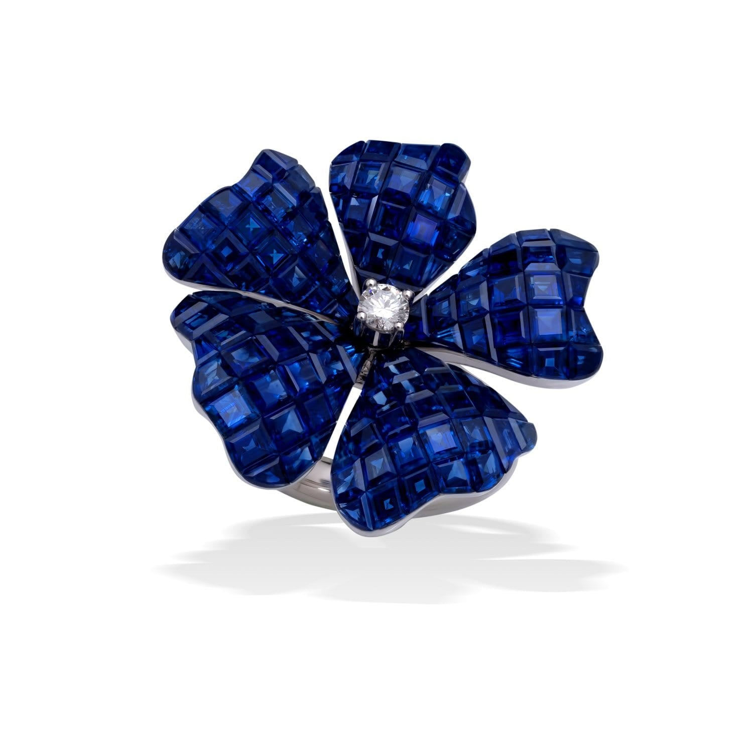 Poppy Flower Sapphire Ring