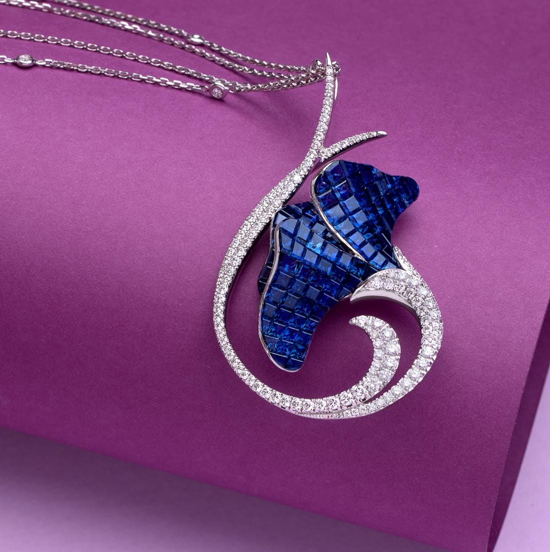 FLORAL Poppy Sapphire Pendant
