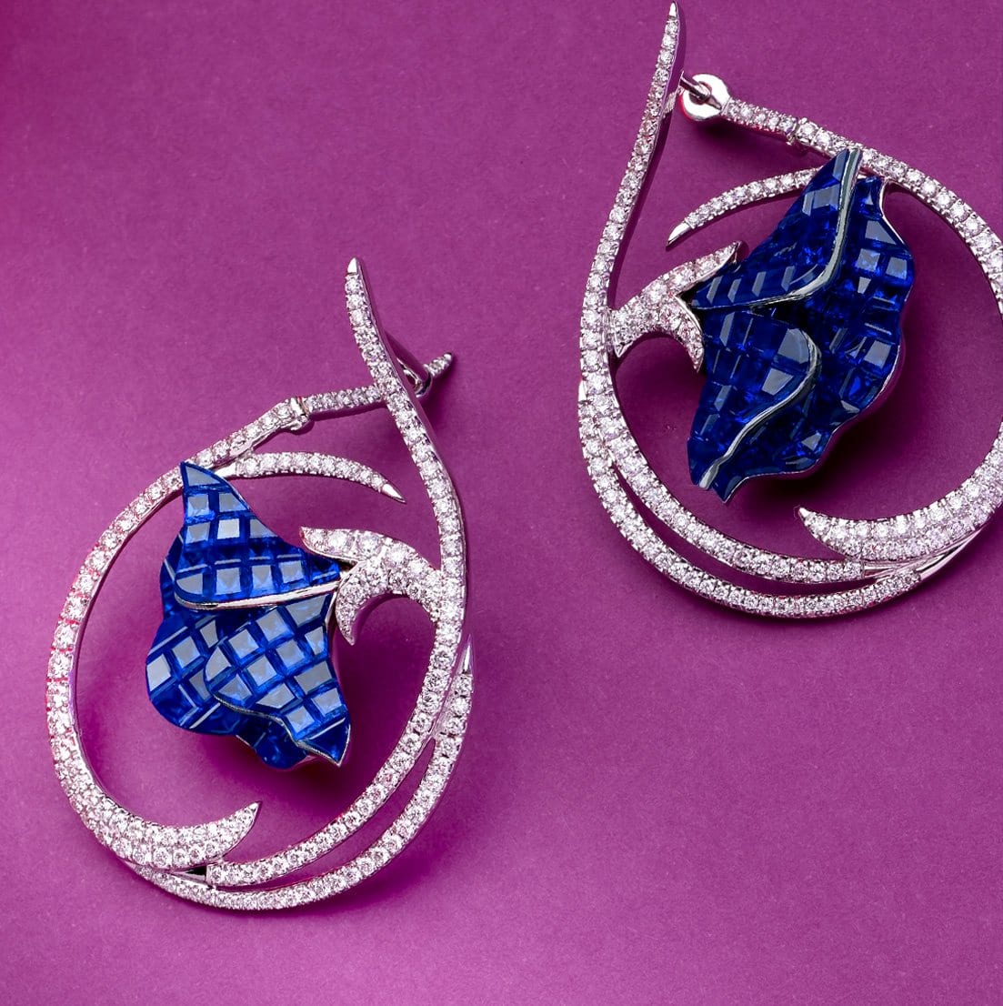 FLORAL Poppy Sapphire Earrings