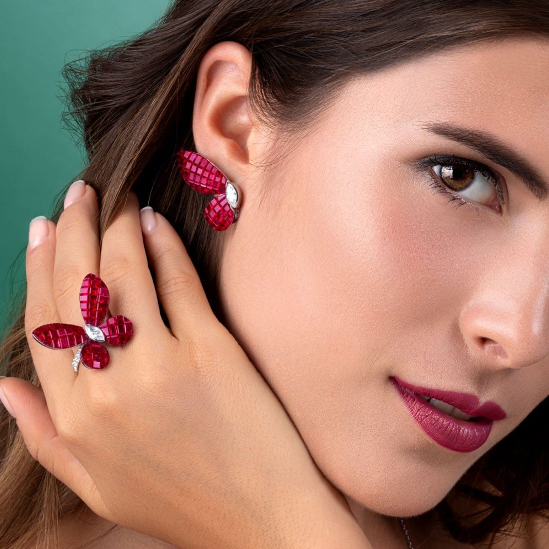 MADEMOISELLE B., round Shape Ruby Ring